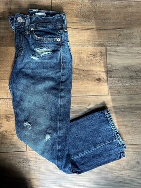 Old Navy Dark Blue Distressed Kids Jeans